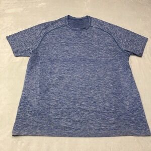 Lululemon Men's Metal Vent Tech Short Sleeve Shirt Heather Blue Tee Workout XXL‎